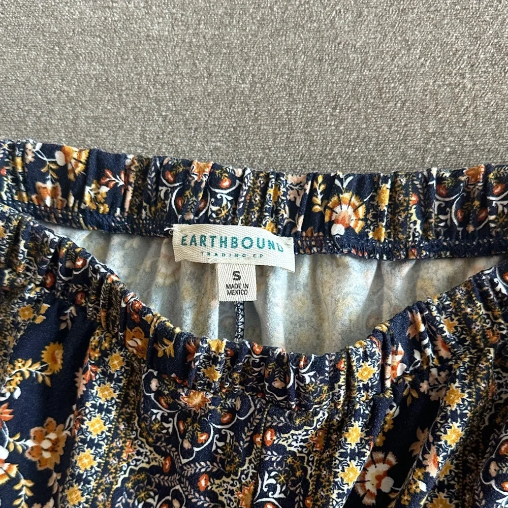 EARTHBOUND Black and Cream Boho Flare Pants - Picture 4 of 9